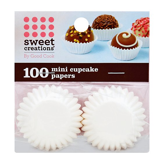 GoodCook Sweet Creations Cupcake Ppr Mini Wht - 100 Count