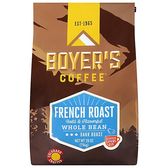 Boyers Coffee French Roast Whole Bean - 28 Oz