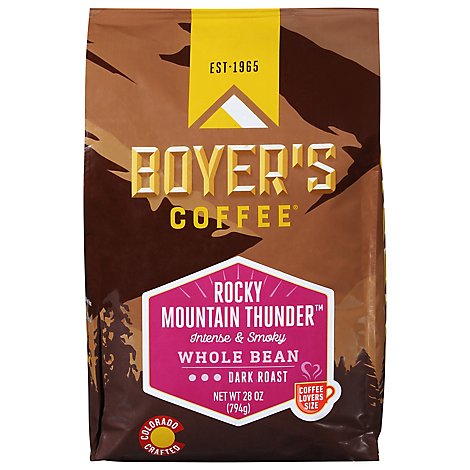 Boyers Coffee Rockt Mtn Thunder Whl Bean - 28 Oz