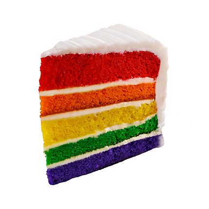 Bakery Cake Colossal Slice Rainbow - Each (1130 Cal) - Image 1