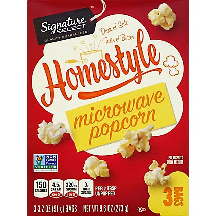 Signature SELECT Snack Popcorn Homestyle Bag - 3-3.2 Oz - Image 2