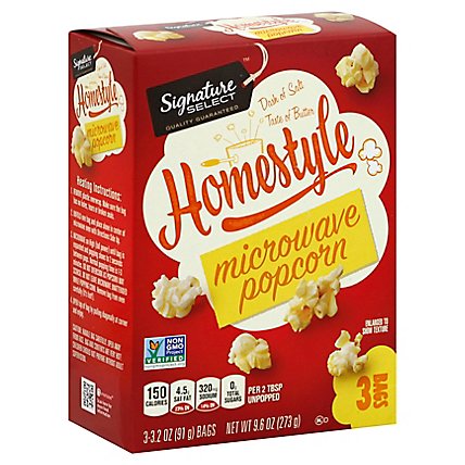 Signature SELECT Snack Popcorn Homestyle Bag - 3-3.2 Oz - Image 1