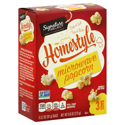 Signature SELECT Homestyle Microwave Popcorn Bag - 3-3.2 Oz - Image 1