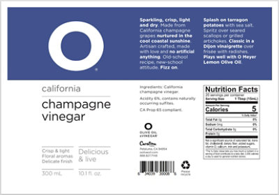 O Olive Oil & Vinegar Vinegar Champagne Bottle - 10.1 Fl. Oz. - Image 4