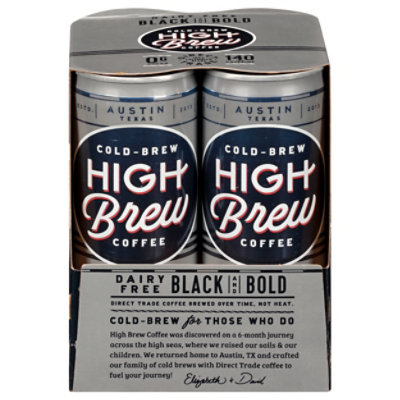 High Brew Coffee Cold-Brew 20 Calories Dairy Free Black & Bold Can - 4-8 Fl. Oz. - Image 3