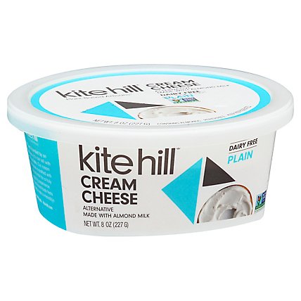 Kite Hill Spread Cream Cheese Style Almond Milk Plain Tub - 8 Oz - Image 1