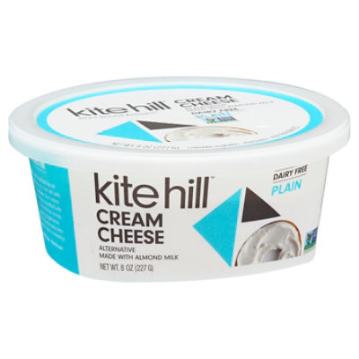 Kite Hill Spread Cream Cheese Style Almond Milk Plain Tub - 8 Oz - Image 1