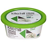 Kite Hill Spread Cream Cheese Style Almond Milk Chive Tub - 8 Oz - Image 2