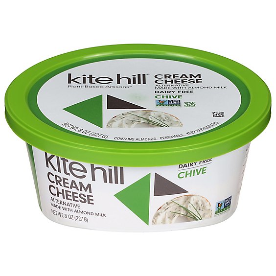 Kite Hill Spread Cream Cheese Style Almond Milk Chive Tub - 8 Oz