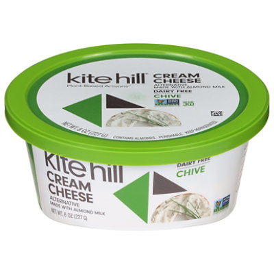 Kite Hill Spread Cream Cheese Style Almond Milk Chive Tub - 8 Oz - Image 1