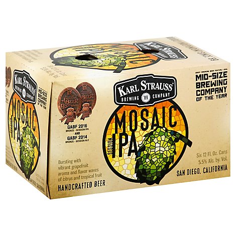 Karl Strauss Beer Handcrafted Mosaic Session Ipa Cans - 6-12 Fl. Oz.