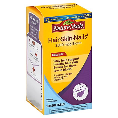 Nature Made Nail Skin Hair Soft Gel Vitamin - 120 Count