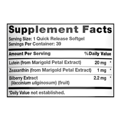 Nature's Truth Lutein 20 mg Plus Zeaxanthin and Bilberry - 39 Count - Image 4