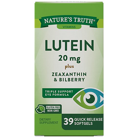 Nature's Truth Lutein 20 mg Plus Zeaxanthin and Bilberry - 39 Count