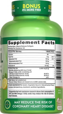 Nature's Truth Natural Lemon Flavor Fish Oil 2000 mg - 125 Count - Image 2
