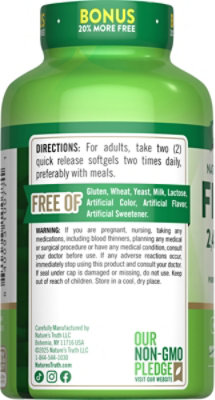 Nature's Truth Natural Lemon Flavor Fish Oil 1200 mg - 120 Count - Image 3