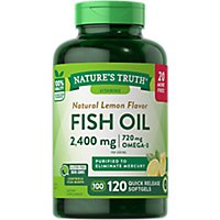 Nature's Truth Natural Lemon Flavor Fish Oil 1200 mg - 120 Count - Image 1