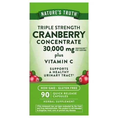 Nature's Truth Triple Strength Cranberry Concentrate 30000 mg plus Vitamin C - 90 Count - Image 1