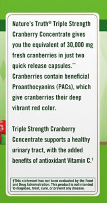 Nature's Truth Triple Strength Cranberry Concentrate 30000 mg plus Vitamin C - 90 Count - Image 2