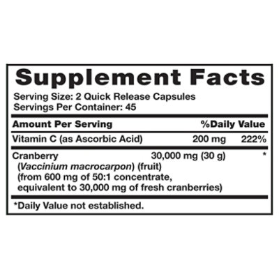 Nature's Truth Triple Strength Cranberry Concentrate 30000 mg plus Vitamin C - 90 Count - Image 4