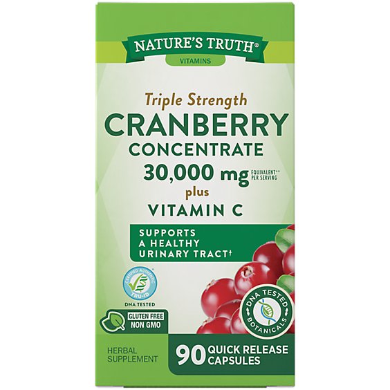 Nature's Truth Triple Strength Cranberry Concentrate 30000 mg plus Vitamin C - 90 Count