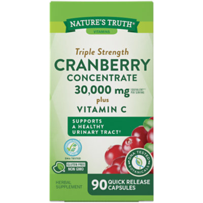 Nature's Truth Triple Strength Cranberry Concentrate 30000 mg plus Vitamin C - 90 Count