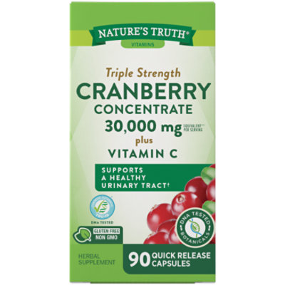 Nature's Truth Triple Strength 15000 mg Plus Vitamin C Cranberry Concentrate - 90 Count