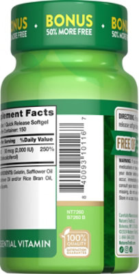 Nature's Truth High Potency Vitamin D3 50 mcg - 150 Count - Image 6