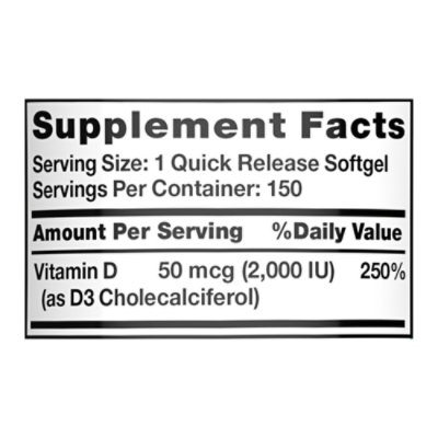 Nature's Truth High Potency Vitamin D3 50 mcg - 150 Count - Image 4