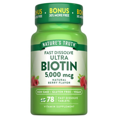 Nature's Truth Ultra Biotin 5000 mcg 78 Count - Image 1