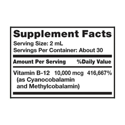 Nature's Truth Sublingual Vitamin B12 10000 mcg Liquid - 60 Count - Image 4
