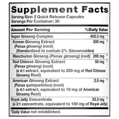 Nature's Truth Super Ginseng Complex Plus Royal Jelly - 60 Count - Image 4