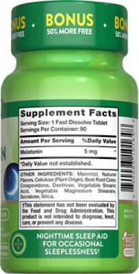 Nature's Truth Melatonin 5 mg - 90 Count - Image 2