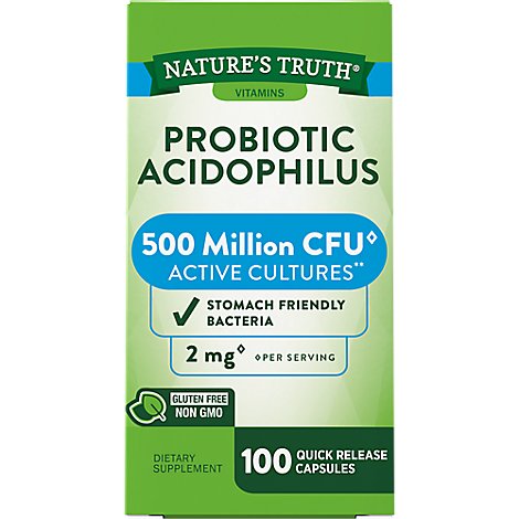 Nature's Truth 500 Million Active Cultures Probiotic Acidophilus - 100 Count