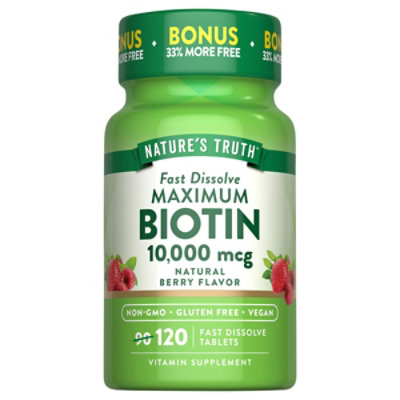 Nature's Truth Maximum Biotin 10000 mcg - 120 Count - Image 1