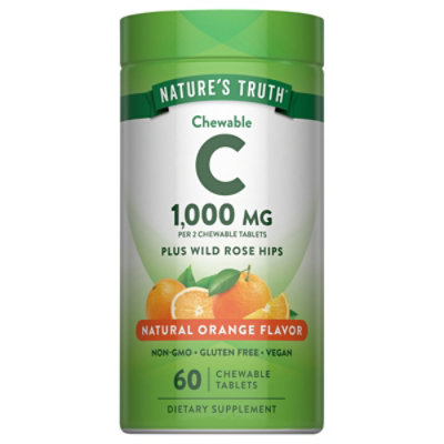 Nature's Truth Chewable Vitamin C 500 mg Plus Wild Rose Hips - 60 Count - Image 4