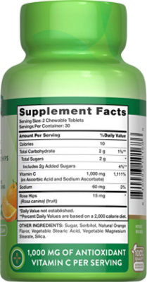 Nature's Truth Chewable Vitamin C 500 mg Plus Wild Rose Hips - 60 Count - Image 2