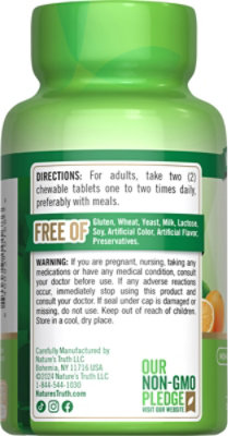 Nature's Truth Chewable Vitamin C 500 mg Plus Wild Rose Hips - 60 Count - Image 3