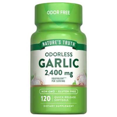 Nature's Truth High Strength 2400 mg Odorless Garlic - 120 Count - Image 1
