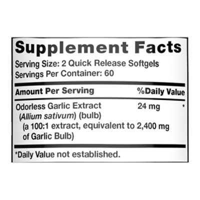 Nature's Truth High Strength 2400 mg Odorless Garlic - 120 Count - Image 4