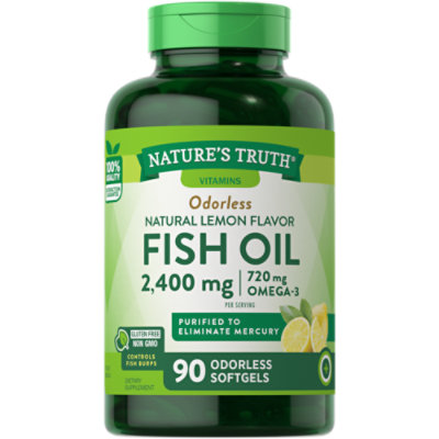 Nature's Truth Odorless Fish Oil 2400 mg - 90 Count - Image 1