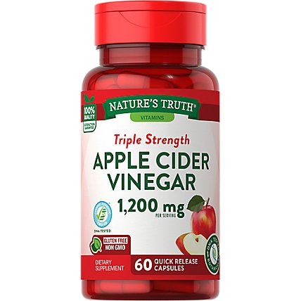 Nature's Truth Triple Strength Apple Cider Vinegar 1200 mg - 60 Count - Image 1