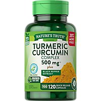 Nature's Truth Turmeric Complex 500 mg plus Black Pepper Extract - 120 Count - Image 1