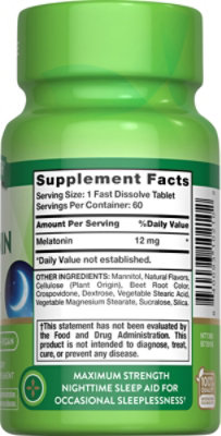 Nature's Truth Melatonin 12 mg - 60 Count - Image 2