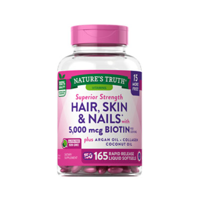 Nature's Truth Superior Strength Hair Skin and Nails with 5000 mcg Biotin - 165 Count