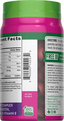 Natures Truth Vitamins Gummies Gorgeous Hair Skin & Nails 2500 Mcg Bottle - 80 Count - Image 5