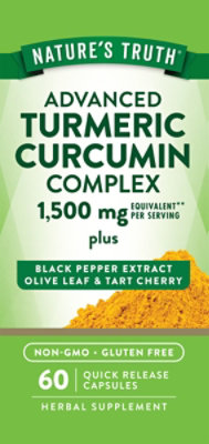 Nature's Truth Turmeric Curcumin Advanced Complex 1500 mg - 60 Count - Image 1