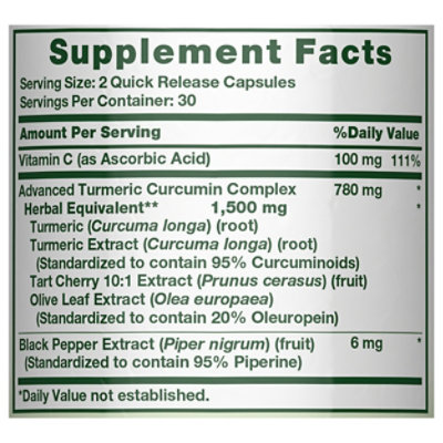 Nature's Truth Turmeric Curcumin Advanced Complex 1500 mg - 60 Count - Image 4