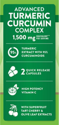 Nature's Truth Turmeric Curcumin Advanced Complex 1500 mg - 60 Count - Image 3