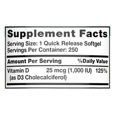 Nature's Truth Vitamin D3 25 mcg - 250 Count - Image 4